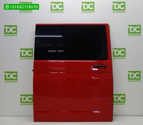 Volkswagen T5 ('03-'09) Schuifdeur rechts rood met ruit, Auto-onderdelen, Carrosserie en Plaatwerk, Deur, Volkswagen, Rechts, Gebruikt