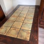 Vintage Eettafel + 6 Stoelen - Gratis!, Gebruikt, 100 tot 150 cm, Ophalen of Verzenden, Vijf personen of meer