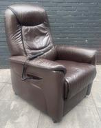 ZGAN elektrische sta op relax fauteuil Topmerk Hukla Leer, Huis en Inrichting, Fauteuils, Ophalen, Zo goed als nieuw, Leer