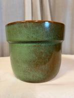 Mooie vintage ruime pot , groen, middelbruin Adco?, Ophalen of Verzenden