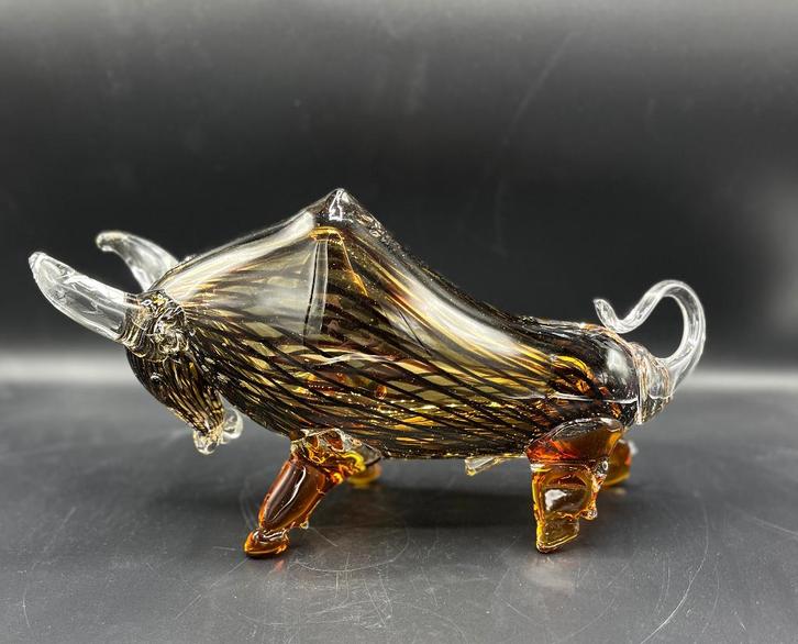 Stier van glas., Antiek en Kunst, Kunst | Beelden en Houtsnijwerken, Ophalen