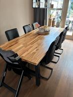 Zwarte Eetkamerstoelen - Set van 6, Zwart, Leer, Ophalen of Verzenden, Zo goed als nieuw
