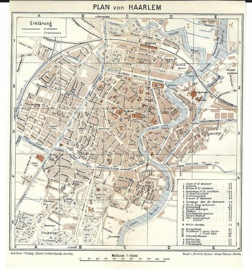 1929 - Haarlem / gedetailleerd stadsplan, Boeken, Atlassen en Landkaarten, Gelezen, Landkaart, Nederland, 1800 tot 2000, Ophalen of Verzenden