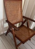 Vintage jaren 70 webbing teak stoel, Ophalen of Verzenden, Eén