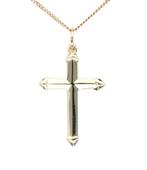 Gouden Kruis Hanger 14 Krt, Ophalen of Verzenden, Zo goed als nieuw, Kruis of Symbool, Goud