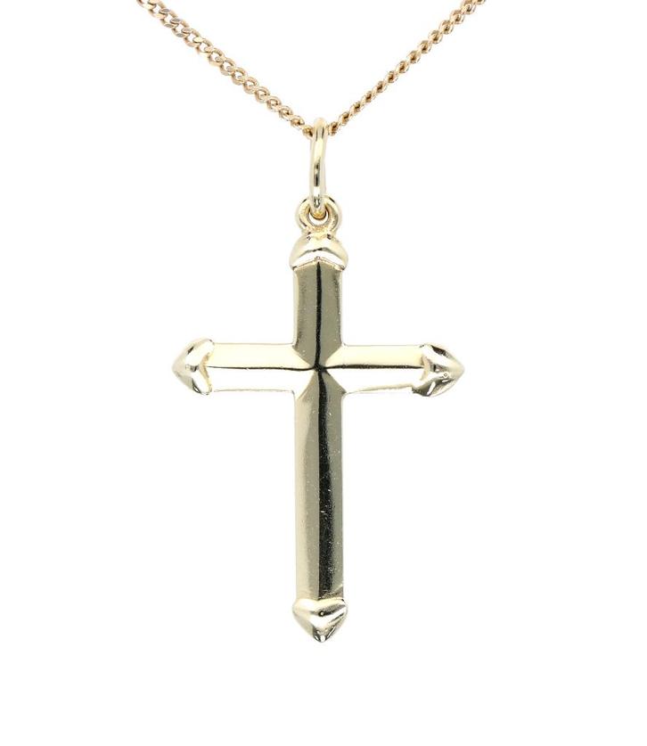 Gouden Kruis Hanger 14 Krt, Sieraden, Tassen en Uiterlijk, Kettinghangers, Zo goed als nieuw, Goud, Goud, Kruis of Symbool, Ophalen of Verzenden