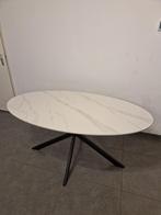 Figo ovale eettafel marmerlook - 160cm, Huis en Inrichting, Tafels | Eettafels, Ophalen, 100 tot 150 cm, Nieuw, Ovaal