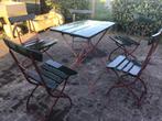 Ouderwetse brocante tuinstoelen, Tuin en Terras, Tuinsets en Loungesets, Ophalen, Gebruikt, 8 zitplaatsen, Tuinset