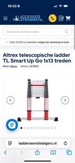 Altrex professionele telescopische ladder., Doe-het-zelf en Verbouw, Ladders en Trappen, Ophalen, Zo goed als nieuw, Ladder, Opvouwbaar of Inschuifbaar