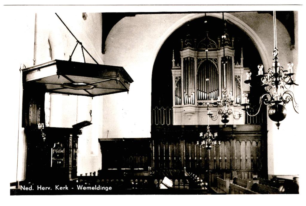 Wemeldinge (Z) interieur Ned.Herv.kerk, ongelopen kaart,, Verzenden, 1940 tot 1960, Ongelopen, Zeeland