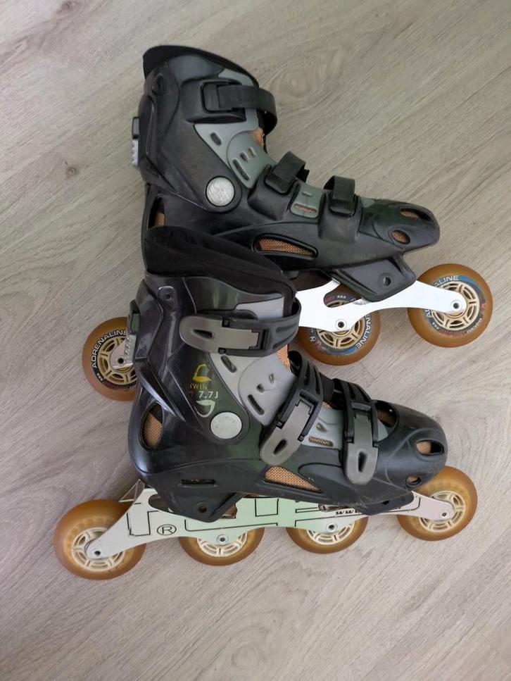 Hoge skates met nieuw 4-wiel frame maat 37, Sport en Fitness, Skeelers, Gebruikt, Inline skates 4 wielen, Overige merken, Ophalen of Verzenden