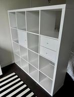 Ikea Kallax kast 16 vakken + inzetstukken, Huis en Inrichting, Kasten | Boekenkasten, Ophalen, Kunststof, 150 tot 200 cm, Zo goed als nieuw