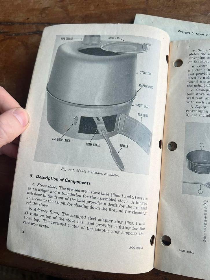 WO2 Korea Amerikaans M-1941 Tent Stove technisch voorschrift, Verzamelen, Militaria | Tweede Wereldoorlog, Boek of Tijdschrift