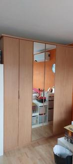 kersenhouten kledingkast met spiegel, Huis en Inrichting, Kasten | Kledingkasten, Gebruikt, Ophalen