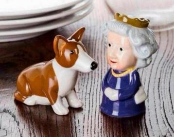 Queen Elizabeth & Corgi Peper + Zout stel set Salt & Pepper beschikbaar voor biedingen