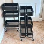 2 x Raskog trolley zwart, Huis en Inrichting, Ophalen, Zo goed als nieuw