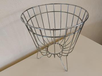 Zilverkleurige mand draadmand, fruitmand van metaal 26 cm h beschikbaar voor biedingen