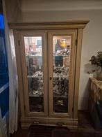 Vitrine kast 2 deuren 2 spotjes 3 glazen legplanken., Huis en Inrichting, Kasten | Vitrinekasten, Ophalen, Gebruikt, 50 tot 100 cm