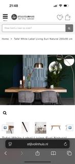 Fonq Eettafel Hout met Zwarte Poten 180x90cm, Ophalen of Verzenden, Zo goed als nieuw