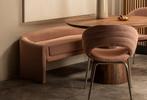 Nieuw woood zone roze bankje boucle eetkamerbankje 160cm, Huis en Inrichting, Banken | Sofa's en Chaises Longues, Ophalen, Minder dan 75 cm