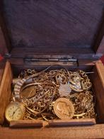 Houten sieraden doos met vintage sieraden, Ophalen of Verzenden, Overige materialen