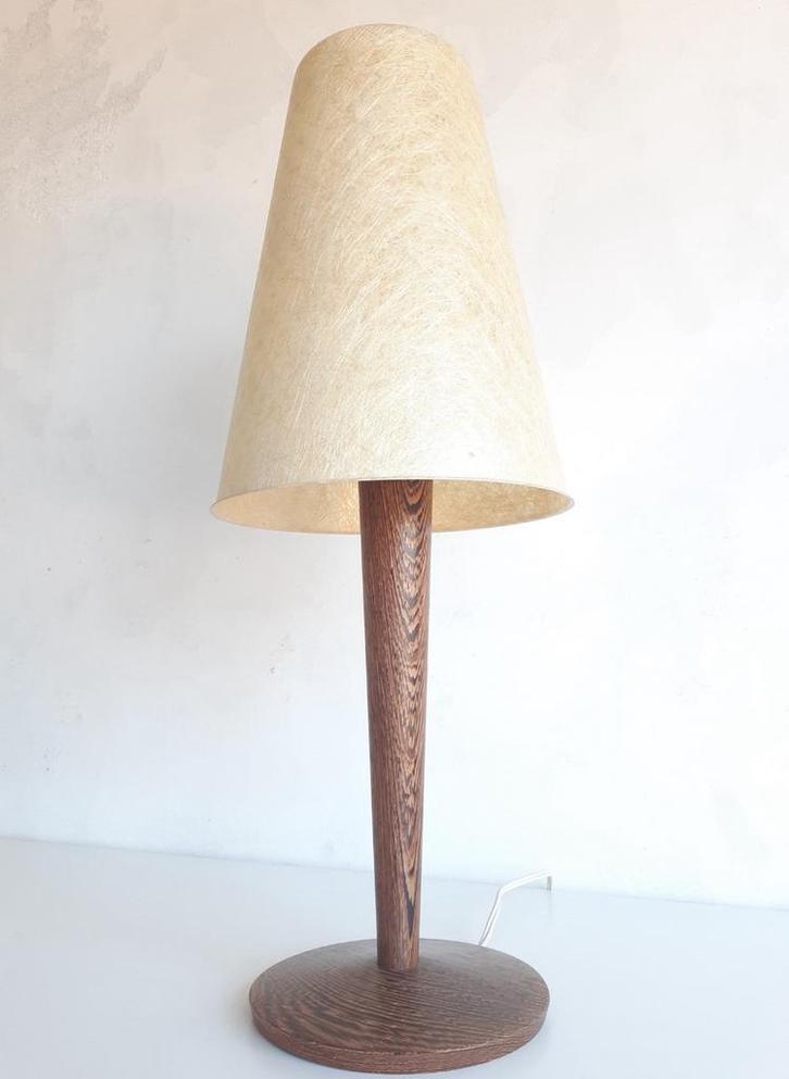 Tafellamp Louis Kalff ‘50 voor Philips, Huis en Inrichting, Lampen | Tafellampen, Zo goed als nieuw, Minder dan 50 cm, Hout, Overige materialen