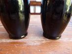 2 art deco opaline vazen in zwart, Doyen, Ophalen of Verzenden