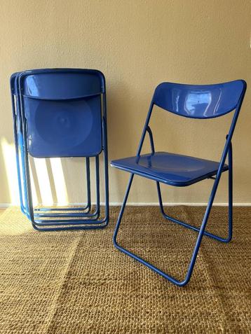 IKEA Ted Klapstoel - Blauw - Set van 4 - Gammelgaard Design beschikbaar voor biedingen