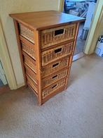 Vintage Kastje met Rieten Laden, Huis en Inrichting, Kasten | Ladekasten, Ophalen, Minder dan 50 cm, Gebruikt, Overige materialen