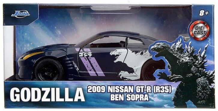 Jada Toys: Godzilla - 2009 Nissan GT-R (R35) Ben Sopra 1:32, Kinderen en Baby's, Speelgoed | Speelgoedvoertuigen, Nieuw, Ophalen of Verzenden