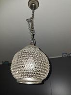 Zilverkleurig lampekapje met kraaltjes, Ophalen, Gebruikt, Metaal, Minder dan 50 cm