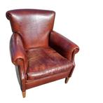 Muylaert schapenleren fauteuil rood bruin + BEZORGING GRATIS, Huis en Inrichting, Fauteuils, ., Ophalen of Verzenden, Zo goed als nieuw