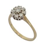 Rozet 9 diamanten 14k gouden luxe dames ring 0,55ct fraai, Sieraden, Tassen en Uiterlijk, Ringen, Voordeelsieraden, Ophalen of Verzenden
