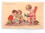 Klepjeskaart ca. 1945 met bankbiljetten - tekenaar S., Ophalen of Verzenden, 1940 tot 1960, Overige thema's