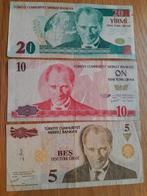 Turkse Bankbiljetten 8 emisyon, Ophalen of Verzenden, Overige landen