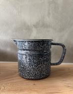 Oude Emaille Grijsgewolkte Melkkan Kan 14 cm, Antiek en Kunst, Ophalen of Verzenden