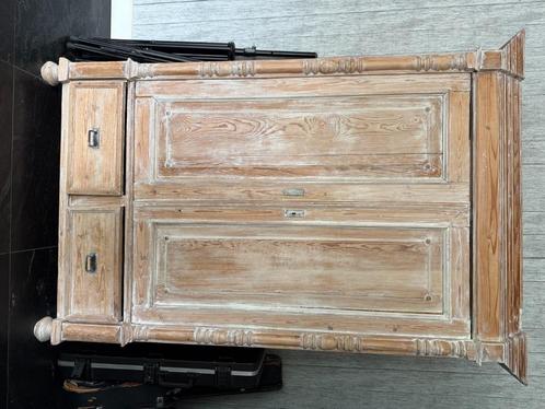 Antieke grenen kast, origineel met whitewash afwerking, Antiek en Kunst, Antiek | Meubels | Kasten, Ophalen