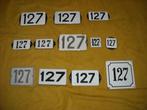 oud emaille huisnummer 127 ook 128 129 130 131 132 133 134 5, Ophalen of Verzenden