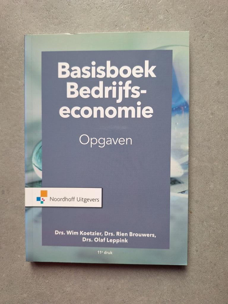 Basishandboek Bedrijfseconomie - Opgaven, Drs. Wim Koetzier, Drs. Rien Brouwers, Drs. Olaf Leppink, Zo goed als nieuw, Beta, HBO