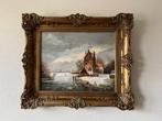Schilderij winterlandschap Dick van Dijk., Antiek en Kunst, Kunst | Schilderijen | Klassiek, Ophalen of Verzenden