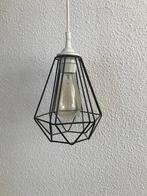 Hanglamp zwart diamand vorm (E27 fitting), Gebruikt, Ophalen of Verzenden, Metaal, Modern