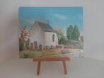 Schilderij dorpsgezicht kerk Opgrimby Maasmechelen, Antiek en Kunst, Kunst | Schilderijen | Klassiek, Ophalen of Verzenden