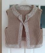Handgebreide bodywarmer gilet maat L/ XL, Beige, Maat 46/48 (XL) of groter, Ophalen of Verzenden, Zo goed als nieuw