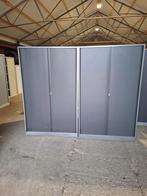 2 grijs/zwarte Ahrend roldeurkasten in 1 koop voor € 260,-, Ophalen, Gebruikt, 100 tot 150 cm, Metalen roldeurkasten