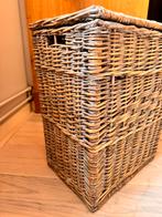Rieten mand met deksel wasmand, Gebruikt, Mand, Ophalen of Verzenden, Riet