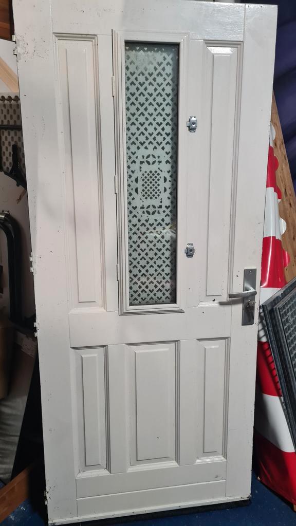 Prachtige voordeur met Glas wat open kan, Doe-het-zelf en Verbouw, Deuren en Horren, Gebruikt, Buitendeur, 200 tot 215 cm, 80 tot 100 cm