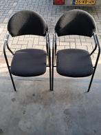 2 zwarte bureau/ vergaderstoelen., Ophalen, Gebruikt, Zwart