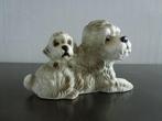 Vintage beeldje keramiek van Cocker Spaniël met puppy, Ophalen of Verzenden