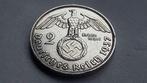 WO2 2 Reichsmark 1937J zilver nazi duitsland., Ophalen of Verzenden, Duitsland, Losse munt, Zilver