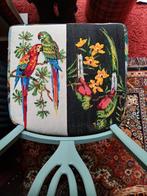 Geborduurde stoelzitting vintage stoel, Antiek en Kunst, Curiosa en Brocante, Ophalen of Verzenden